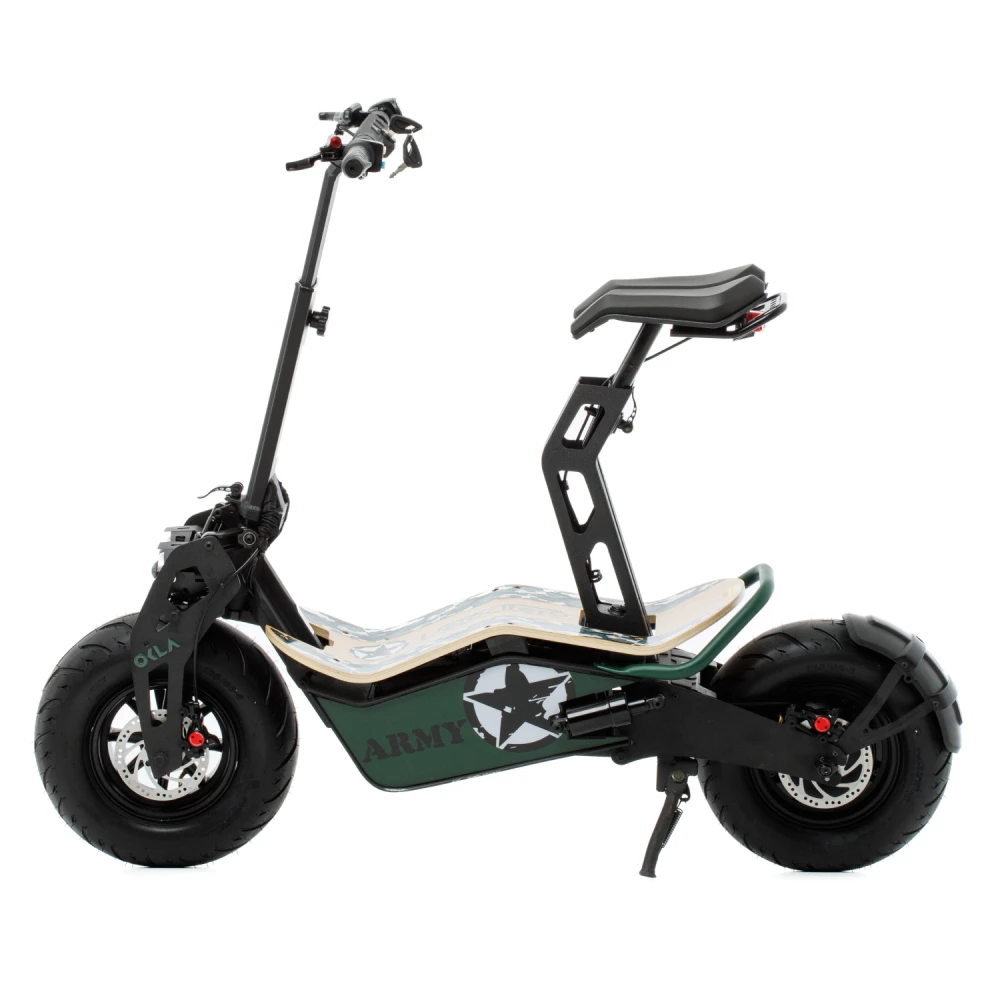 Электросамокат Velocifero MAD 1000W (Army) с сиденьем — изображение 4